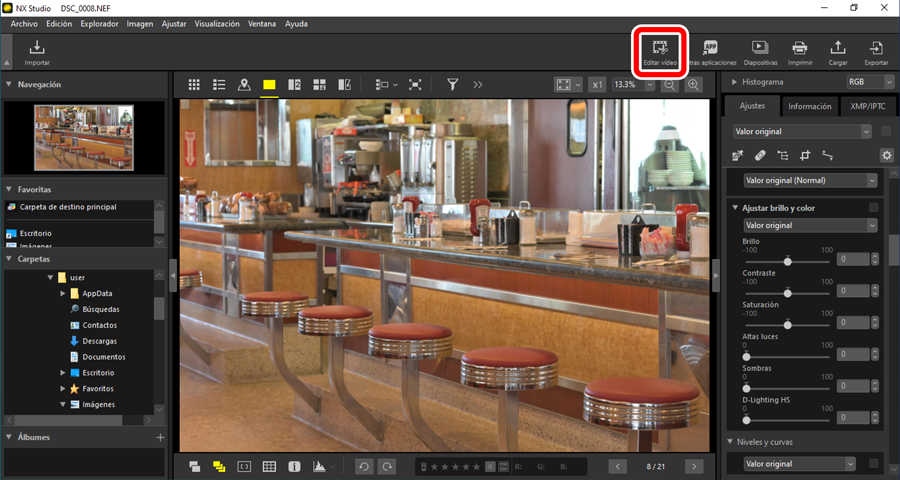 Edici�n de v�deos (Movie Editor)